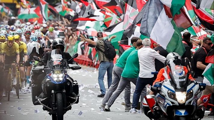 Vuelta ciclista a España - Las protestas en Bilbao contra la participación del equipo Israel dejan sin ganador la etapa de la Vuelta