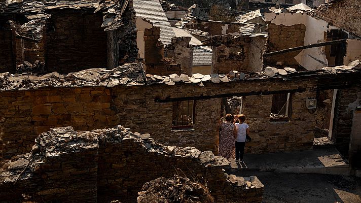 Telediario 2 - Castilla y León y Galicia prometen medidas contra los incendios