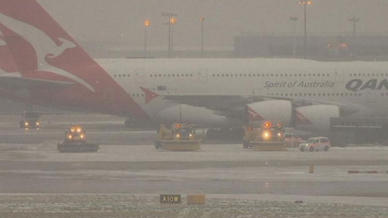 Complicaciones en los viajes en avión por el temporal de nieve y hielo