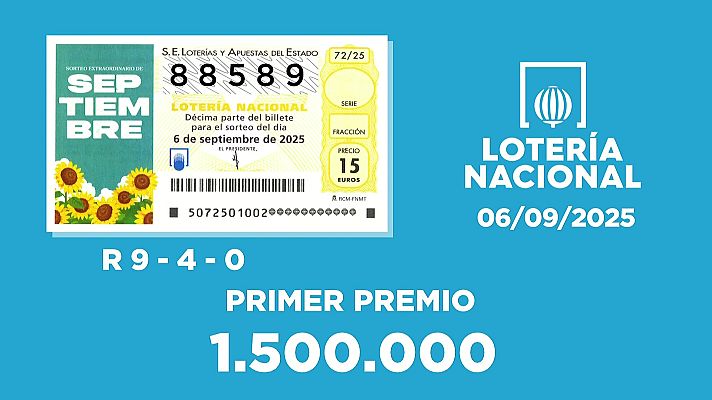 SELAE - Sorteo de la Lotería Nacional del 06/09/2025