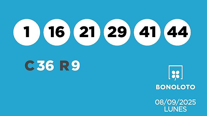 SELAE - Sorteo de la Lotería Bonoloto del 08/09/2025