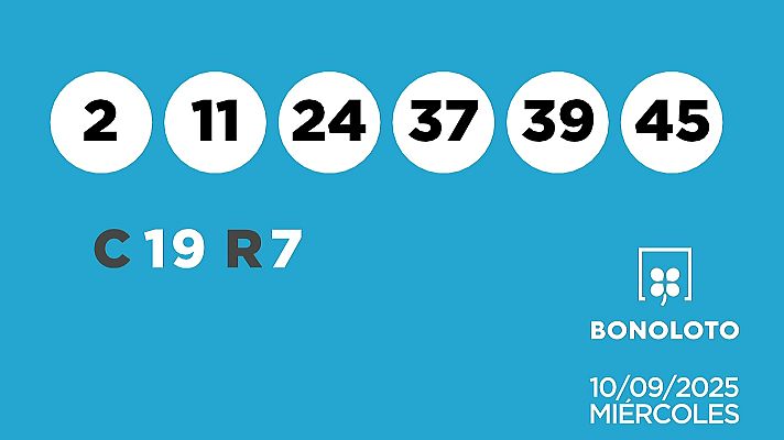 SELAE - Sorteo de la Lotería Bonoloto del 10/09/2025
