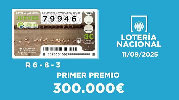 SELAE - Sorteo de la Lotería Nacional del 12/09/2025