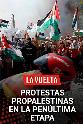 Protestas propalestinas obligan a variar el recorrido de la Vuelta a Espaa en la sierra de Madrid