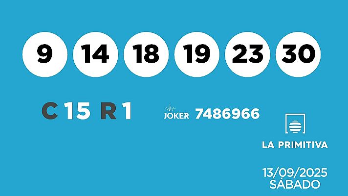 SELAE - Sorteo de la Lotería Primitiva y Joker del 13/09/2025