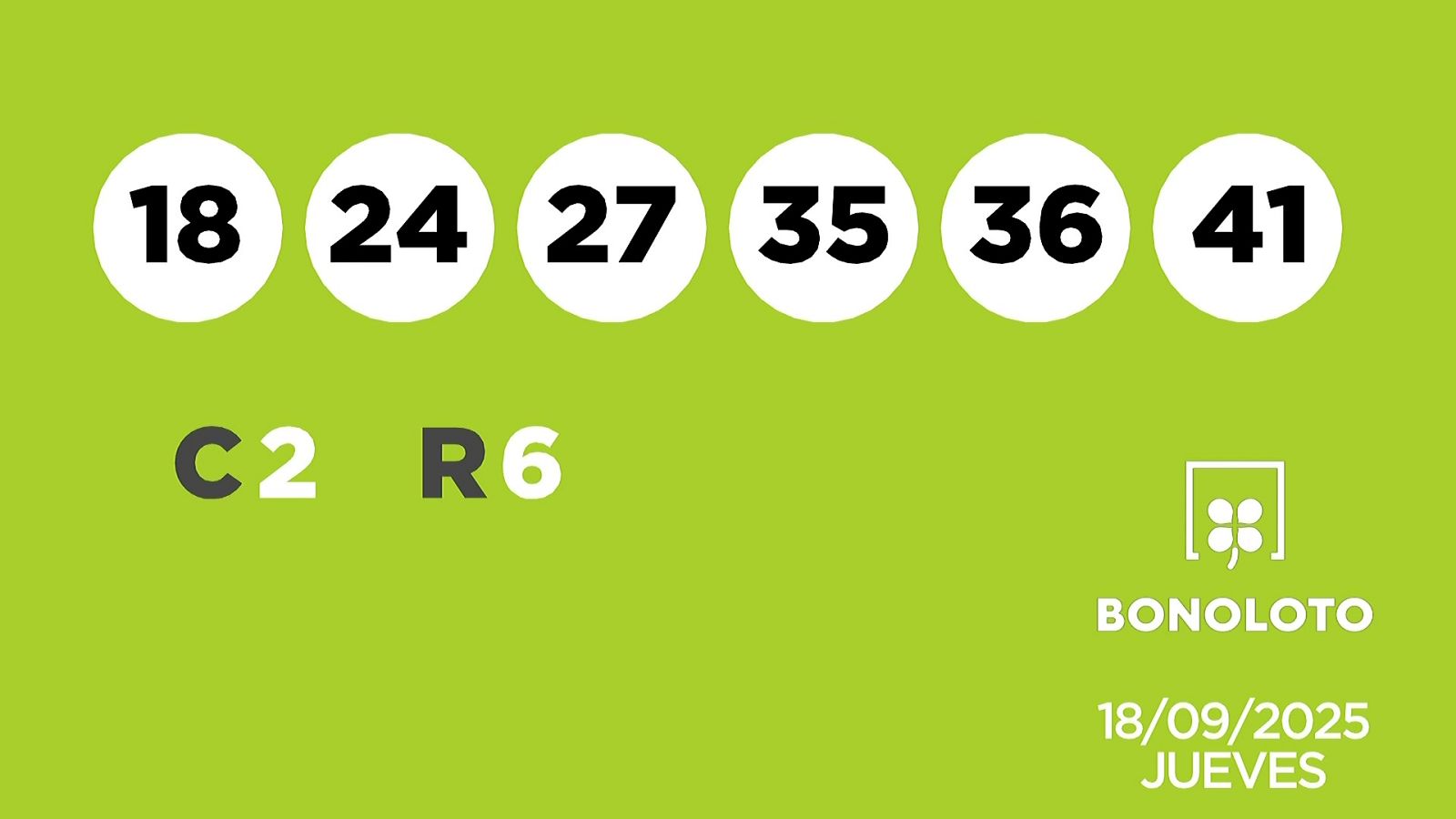 Sorteo de la Lotería Bonoloto del 18/09/2025 - Ver ahora