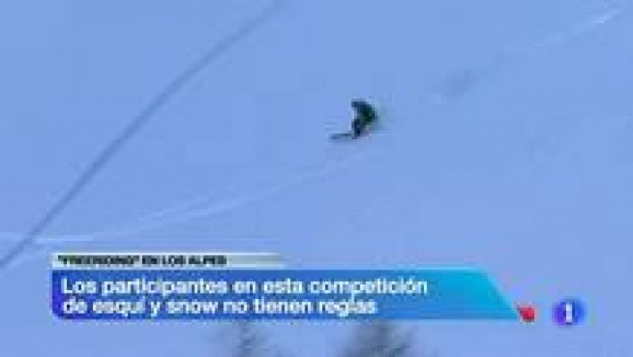 Telediario 1 - Descensos extremos en la Copa del Mundo de esquí