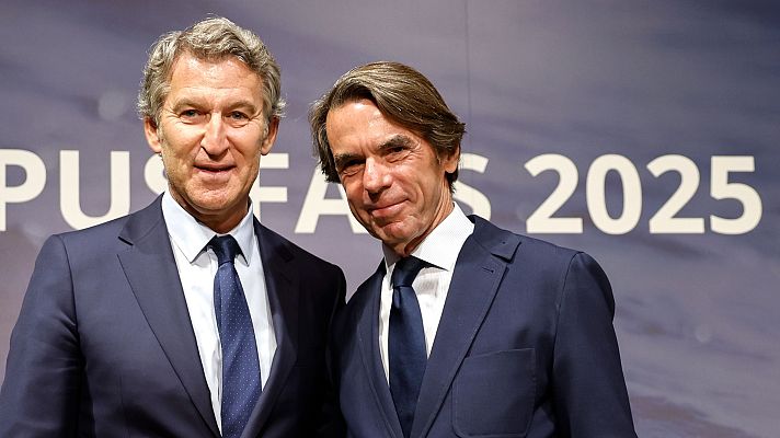 Telediario 1 - Feijóo y Aznar acusan a Sánchez de usar Gaza para "deshumanizar" a sus rivales