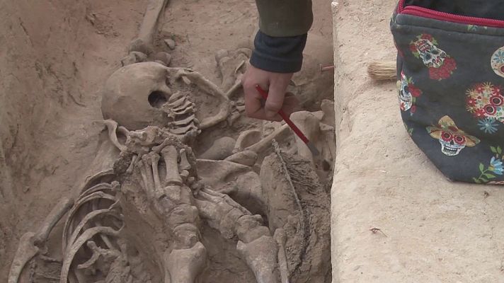 Modo Digital - Excavación en la fosa del Mas de Santa Magdalena (Móra d'Ebre, Tarragona)