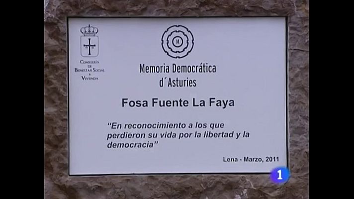 Panorama Regional - Ubicado un monolito en la fosa de Fuente La Faya (Lena, Asturias)