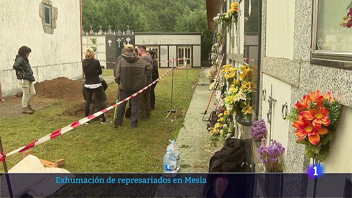 Telexornal - Galicia - Exhumación en el cementerio parroquial de Visantoña (Santiso, A Coruña)
