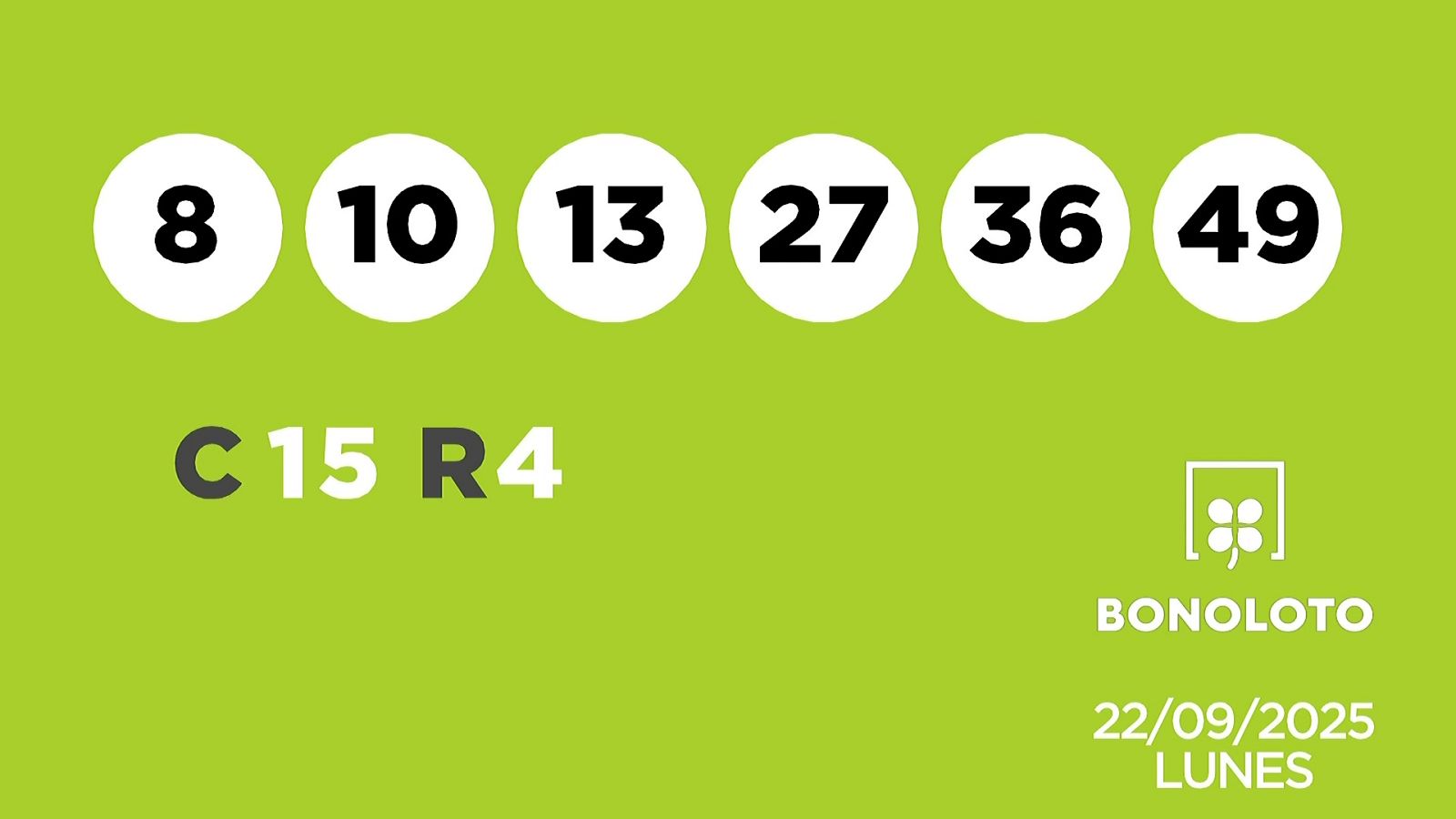 Sorteo de la Lotería Bonoloto del 22/09/2025 - Ver ahora