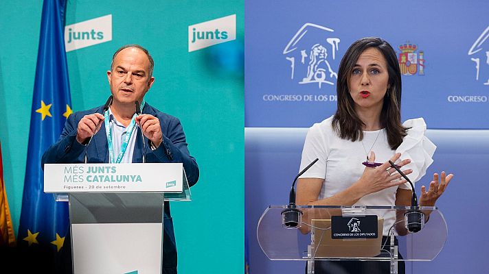 Telediario 1 - Junts acusa a Podemos de aplicar "un 155" a Cataluña en inmigración