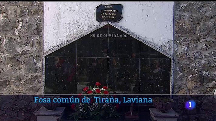 Panorama Regional - Homenaje en la fosa del cementerio de Tiraña (Laviana, Asturias)