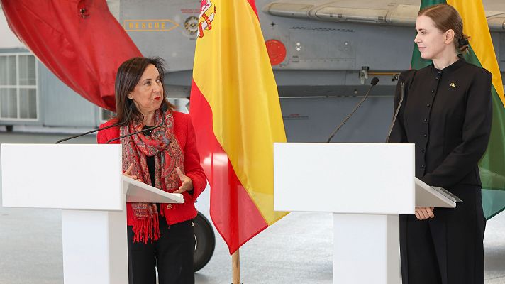 Informativo 24h - Robles reafirma el compromiso de España por la paz tras el intento de perturbar el GPS de su avión