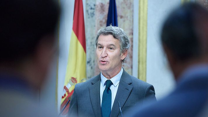Telediario 1 - Feijóo avisa a Sánchez tras la decisión de Peinado sobre Begoña Gómez: "La persecución judicial ya no cuela"