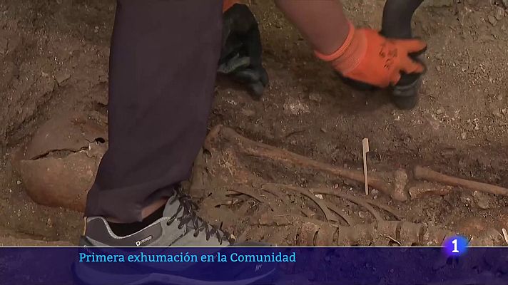 Informativo de Madrid - Exhumación en el antiguo cementerio de Colmenar Viejo (Madrid)