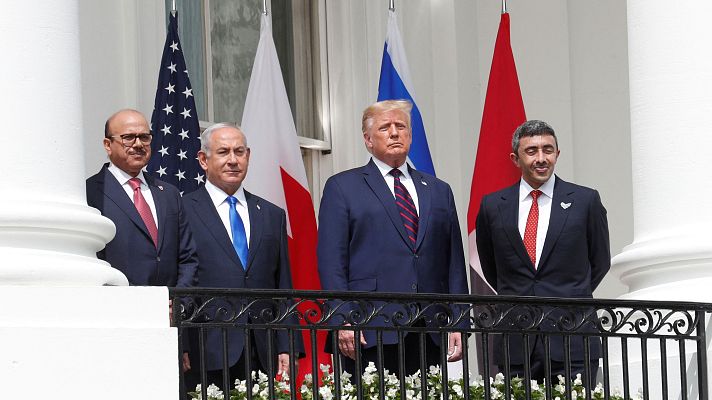 Telediario 2 - La relación de Netanyahu y la Casa Blanca sobre la cuestión palestina, un juego de poder que favorece a Tel Aviv