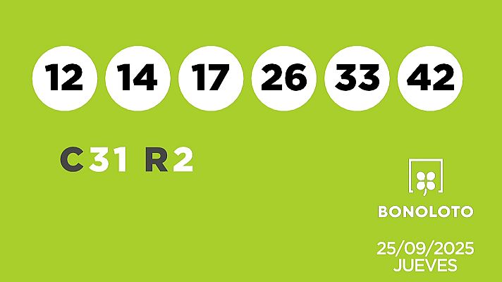 SELAE - Sorteo de la Lotería Bonoloto del 25/09/2025