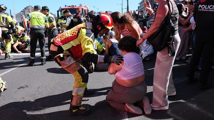 Telediario 1 - Tenerife se convierte en el escenario del primer simulacro de erupción volcánica en España