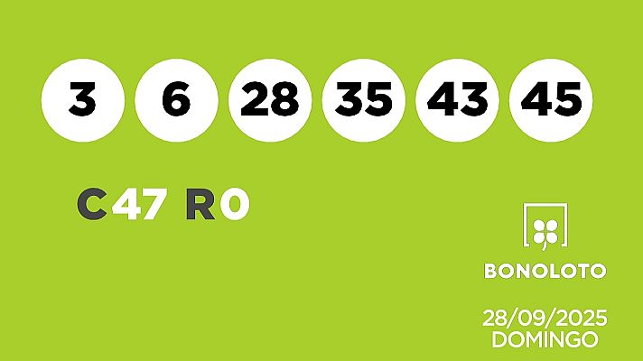 SELAE - Sorteo de la Lotería Bonoloto del 28/09/2025
