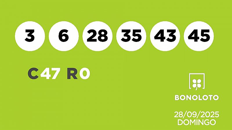 Sorteo de la Lotera Bonoloto del 28/09/2025 - Ver ahora