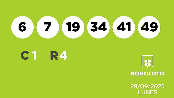 SELAE - Sorteo de la Lotería Bonoloto del 29/09/2025
