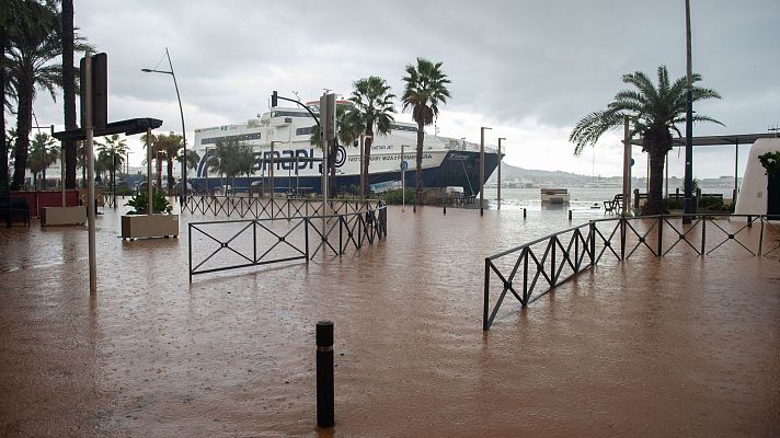 Telediario 1 - Ibiza busca recuperar la normalidad achicando agua tras unas lluvias históricas