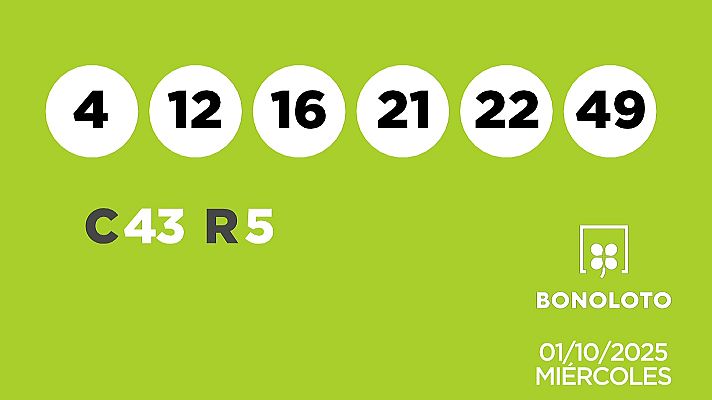 SELAE - Sorteo de la Lotería Bonoloto del 01/10/2025