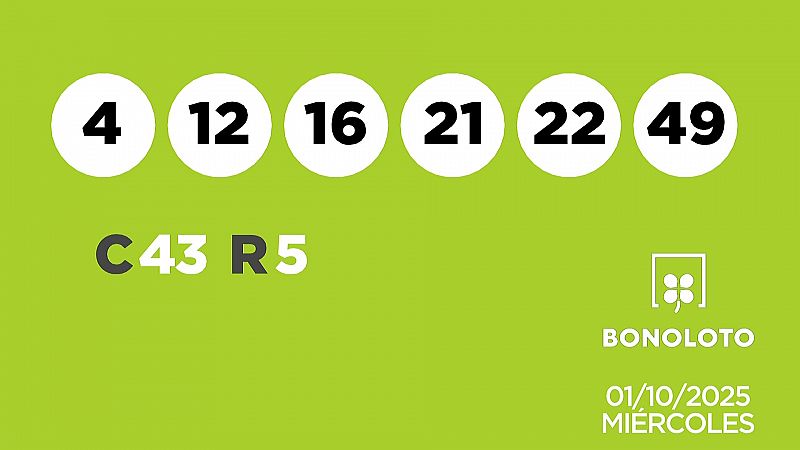 Sorteo de la Lotera Bonoloto del 01/10/2025 - Ver ahora