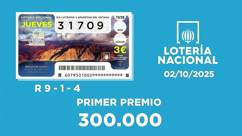 Sorteo de la Lotera Nacional del 02/10/2025 - Ver ahora