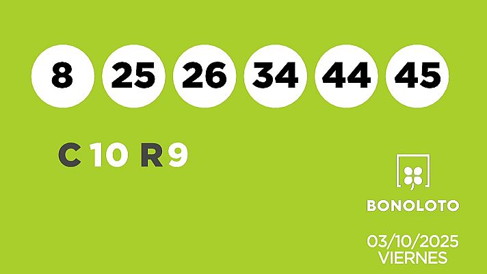 SELAE - Sorteo de la Lotería Bonoloto del 03/10/2025