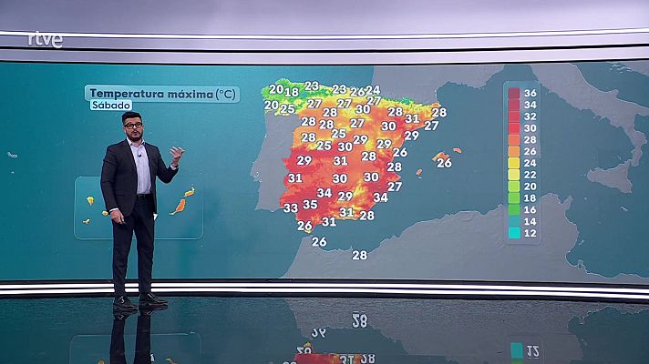 El tiempo - Máximas en descenso en Galicia, Cantábrico y alto Ebro, aumentos en mediterráneo, Canarias y Aragón
