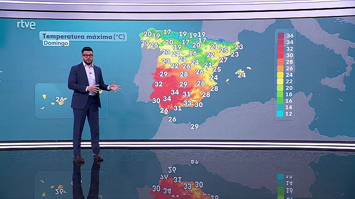 El tiempo - Máximas en aumento en Baleares, litoral de Huelva, tercio nordeste peninsular y resto del mediterráneo