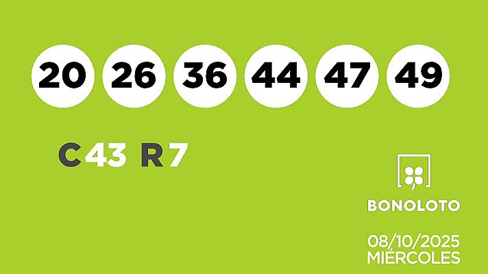 SELAE - Sorteo de la Lotería Bonoloto del 08/10/2025