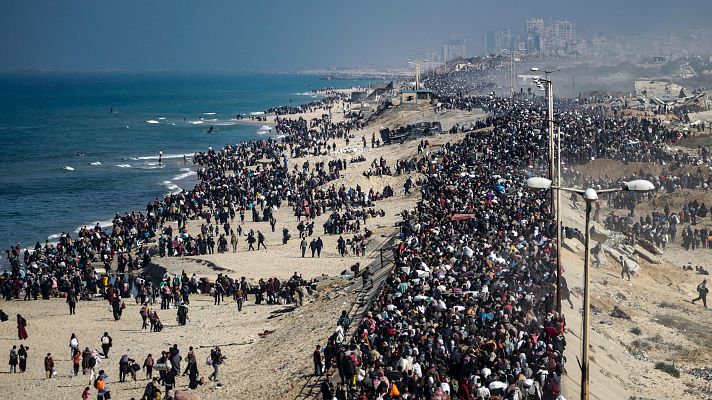 Telediario 2 - Los gazatíes temen verse forzados al exilio si fracasa en plan de paz de Trump