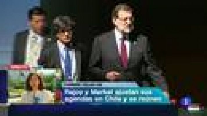 Telediario 1 - Rajoy insiste en Chile en la necesidad de combinar austeridad y crecimiento