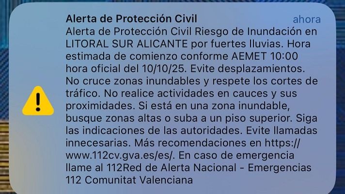Telediario 1 - ¿Se tiene que ir a trabajar con aviso por alerta roja?
