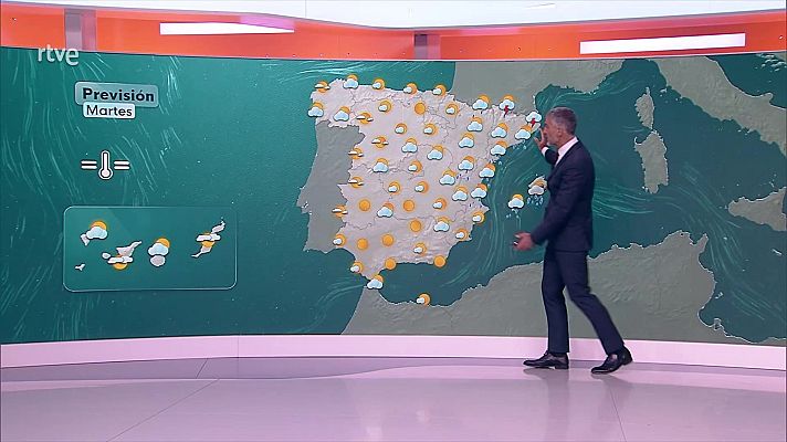 El tiempo - Chubascos y tormentas localmente fuertes, en la primera mitad del día en litorales catalanes