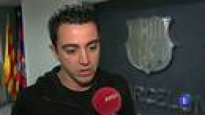 Telediario 1 - Xavi firma su renovación con el Barça