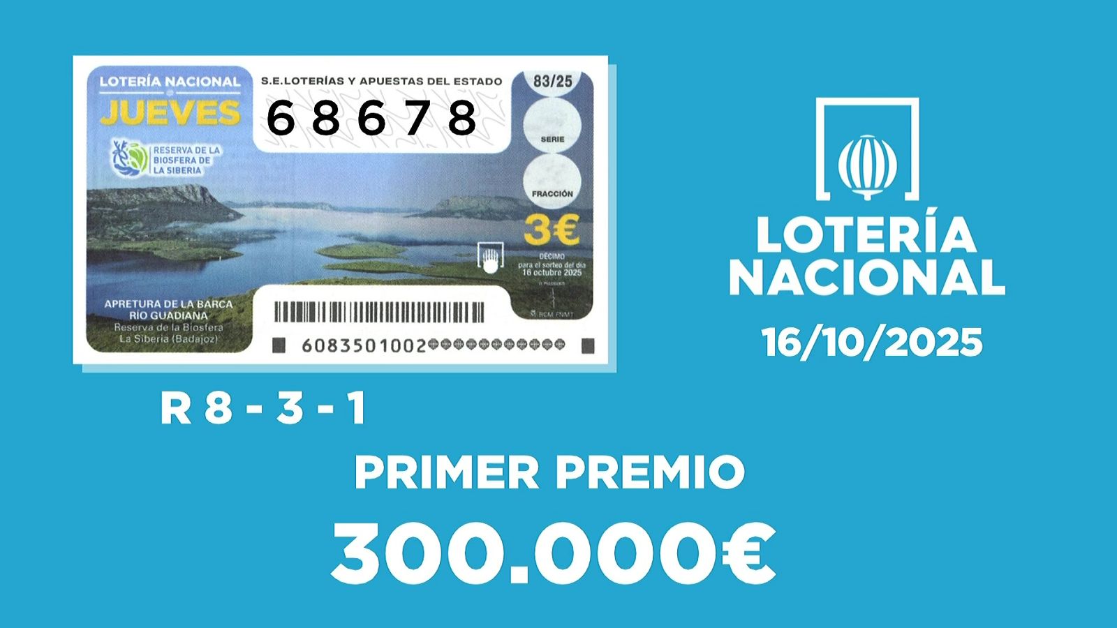 Sorteo de la Lotería Nacional del 16/10/2025 - Ver ahora