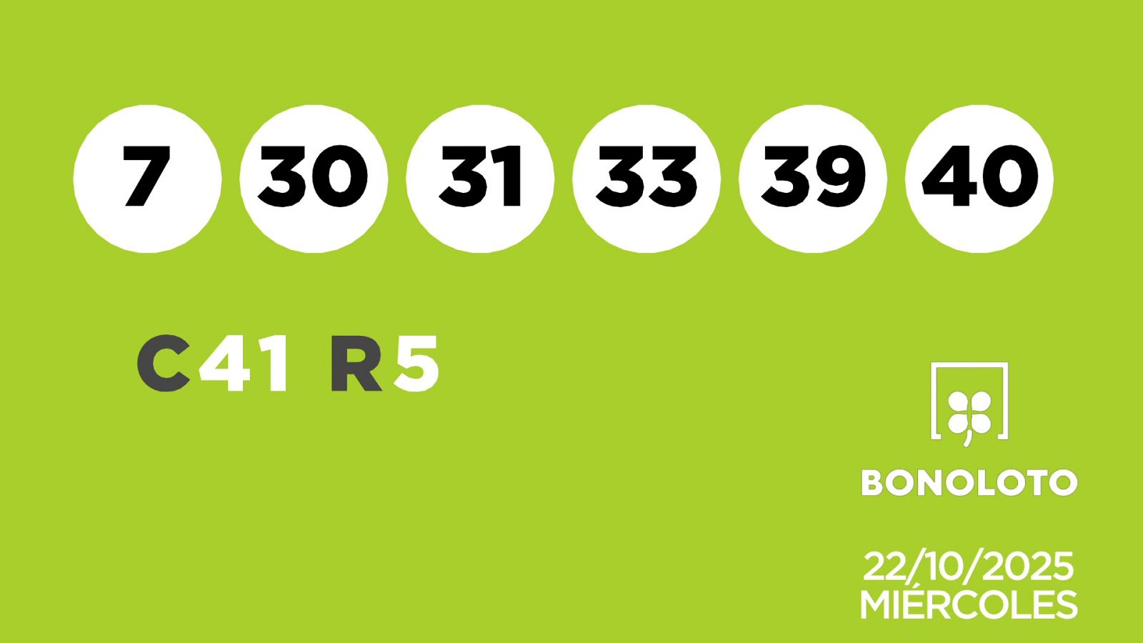 Sorteo de la Lotería Bonoloto del 22/10/2025 - Ver ahora