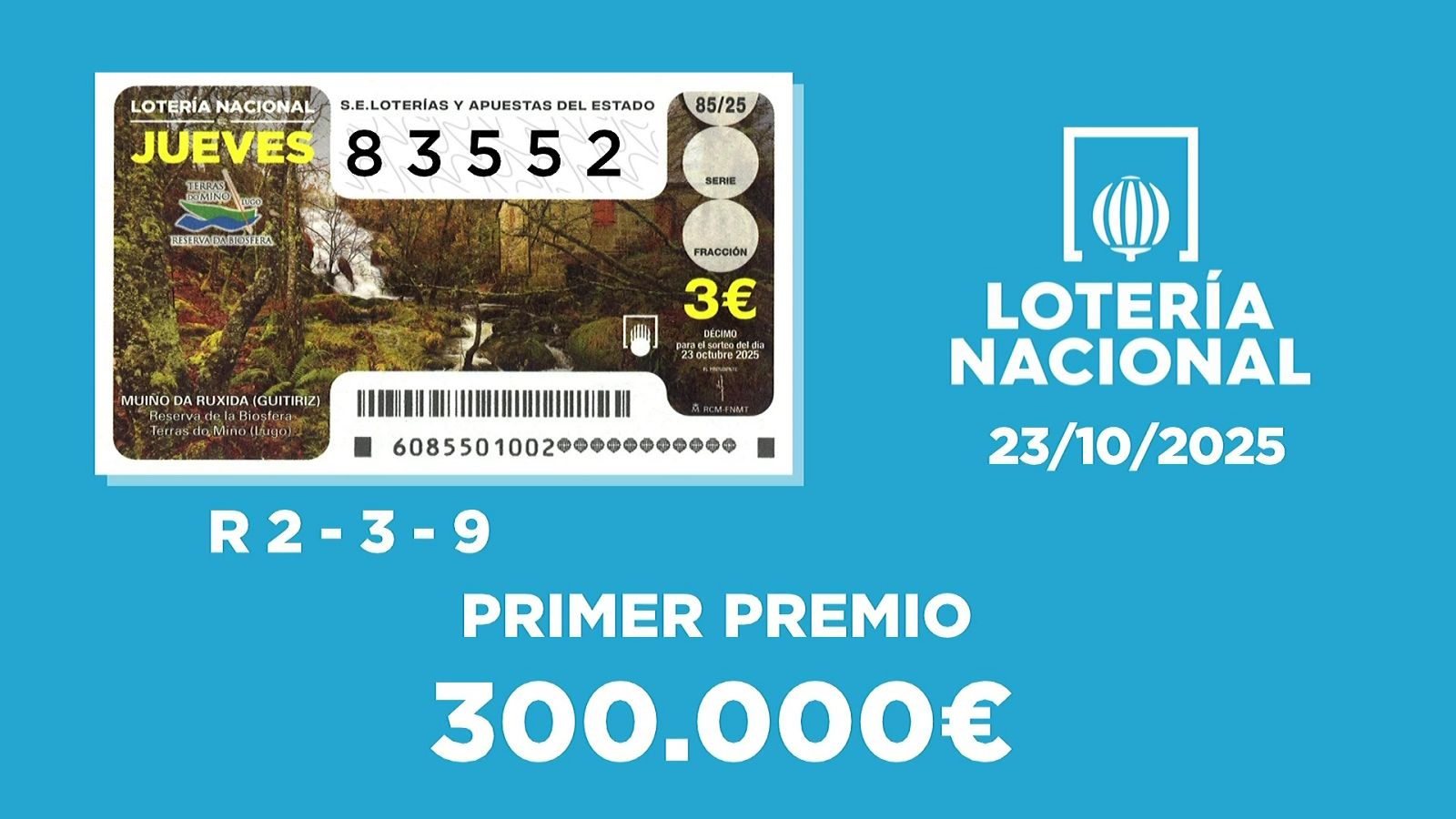 Sorteo de la Lotería Nacional del 23/10/2025 - Ver ahora