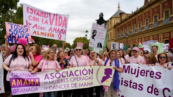 Fin de semana 24h - Concentración frente al Palacio de San Telmo por la crisis de los cribados de cáncer de mama