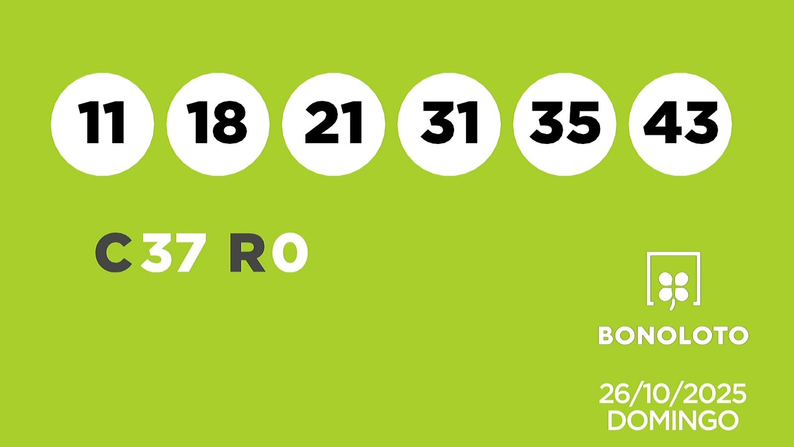 Sorteo de la Lotería Bonoloto del 26/10/2025 - Ver ahora