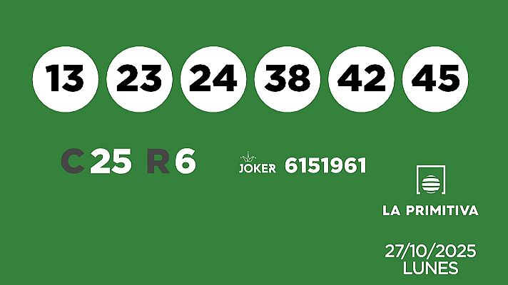 SELAE - Sorteo de la Lotería Primitiva y Joker del 27/10/2025