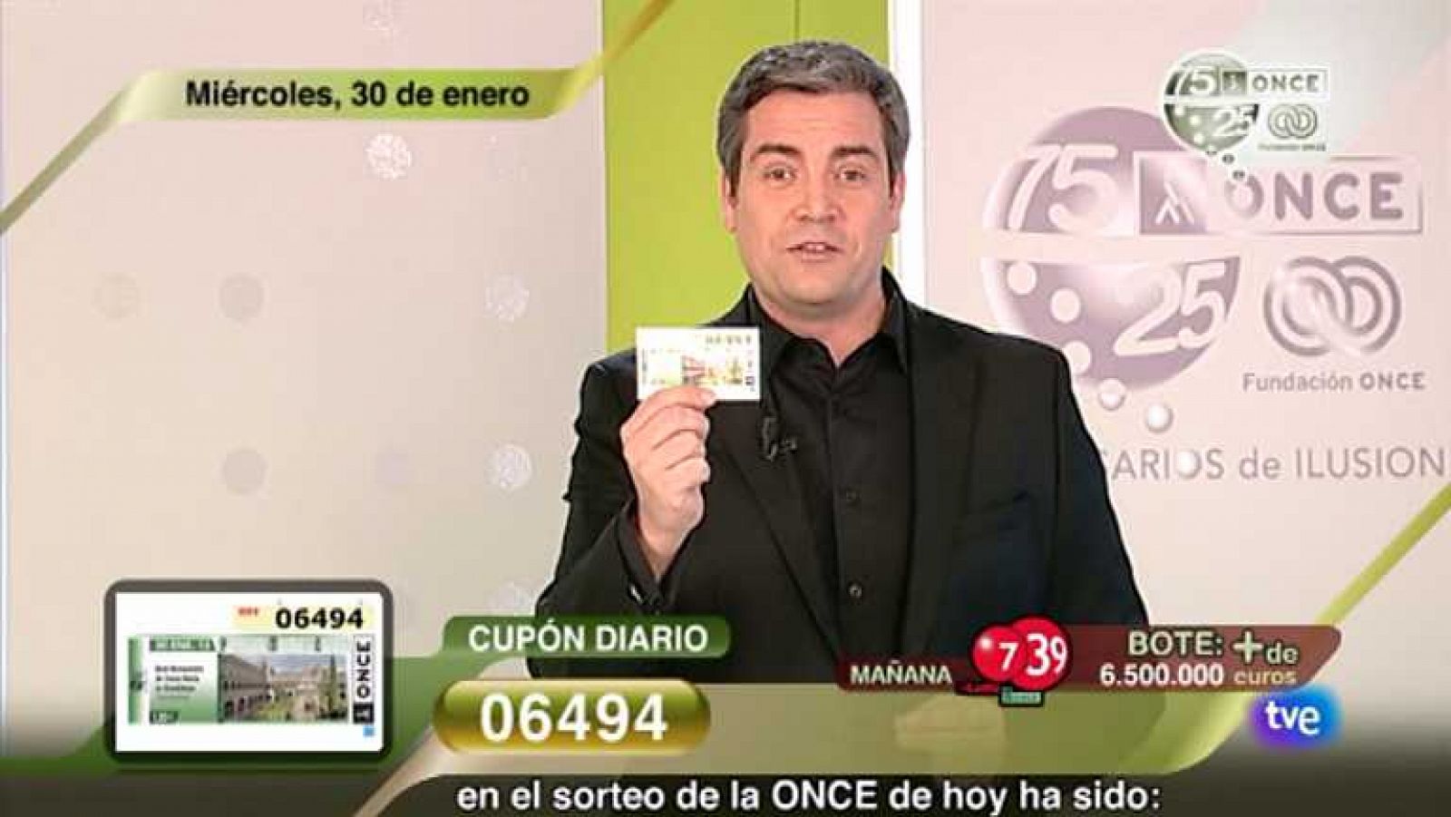Sorteo ONCE - 30/01/13 - ver ahora 