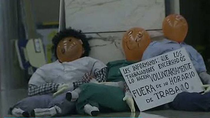 Telediario 1 - Encierros de 24 horas en hospitales y centros de salud en defensa de la sanidad pública en Madrid