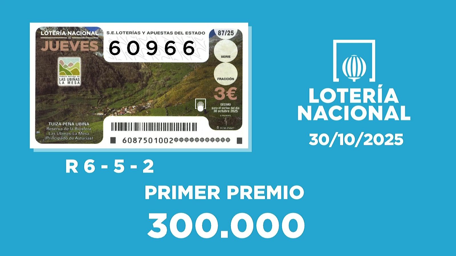 Sorteo de la Lotería Nacional del 30/10/2025 - Ver ahora