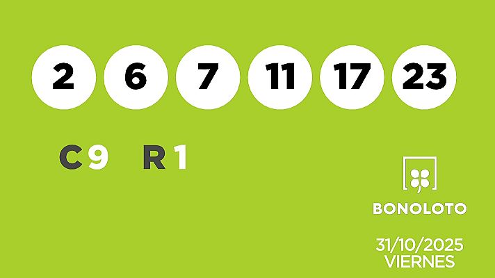 SELAE - Sorteo de la Lotería Bonoloto del 31/10/2025